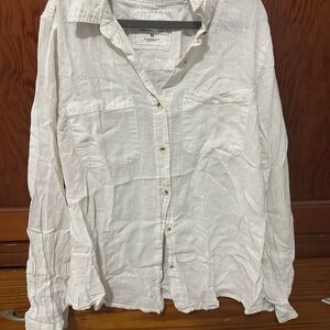 Sonoma White Casual Button Down Shirt